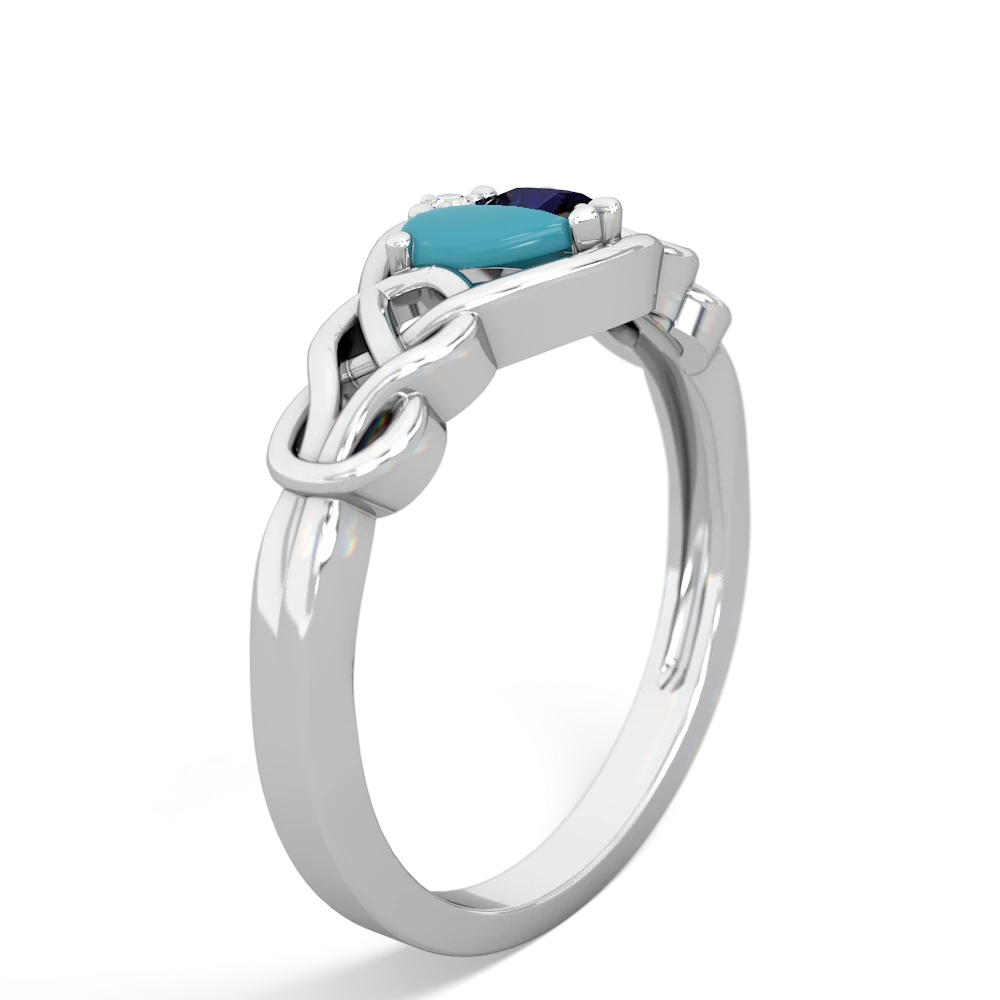 Turquoise Celtic Love Knot 14K White Gold ring R5420