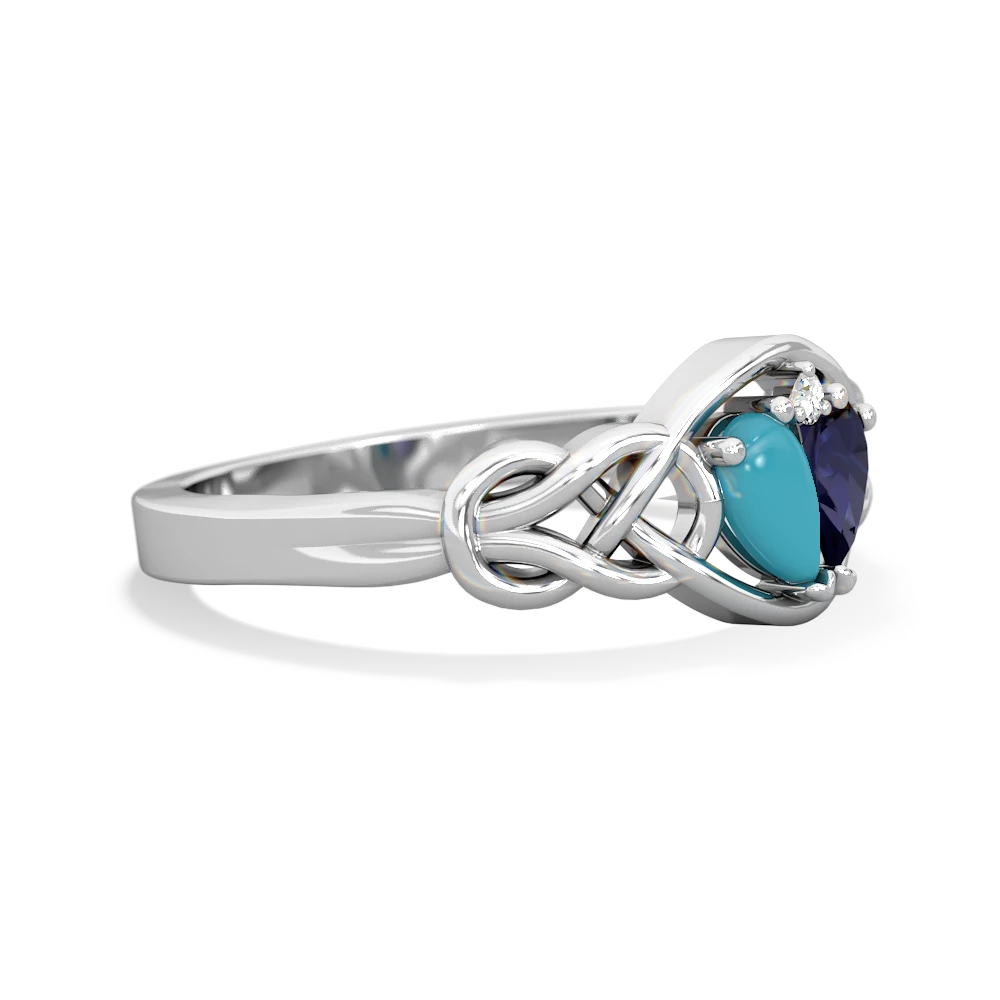 Turquoise Celtic Love Knot 14K White Gold ring R5420