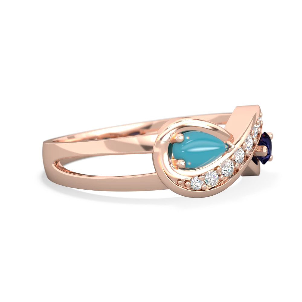 Turquoise Diamond Infinity 14K Rose Gold ring R5390