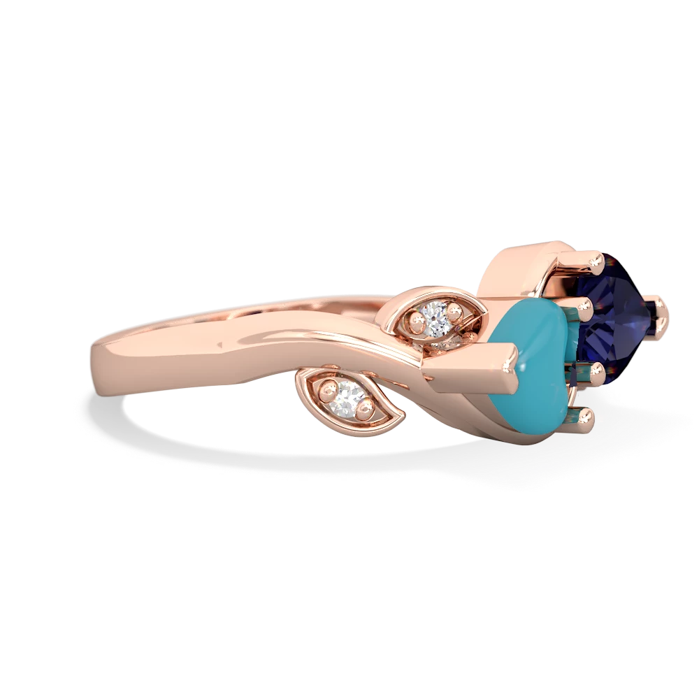 Turquoise Floral Elegance 14K Rose Gold ring R5790