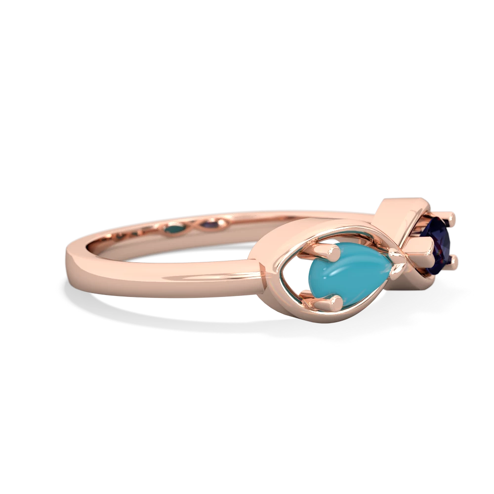 Turquoise Infinity 14K Rose Gold ring R5050