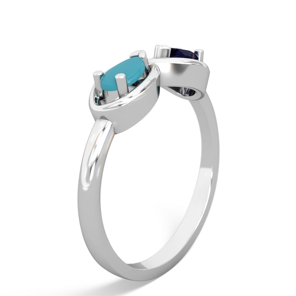 Turquoise Infinity 14K White Gold ring R5050