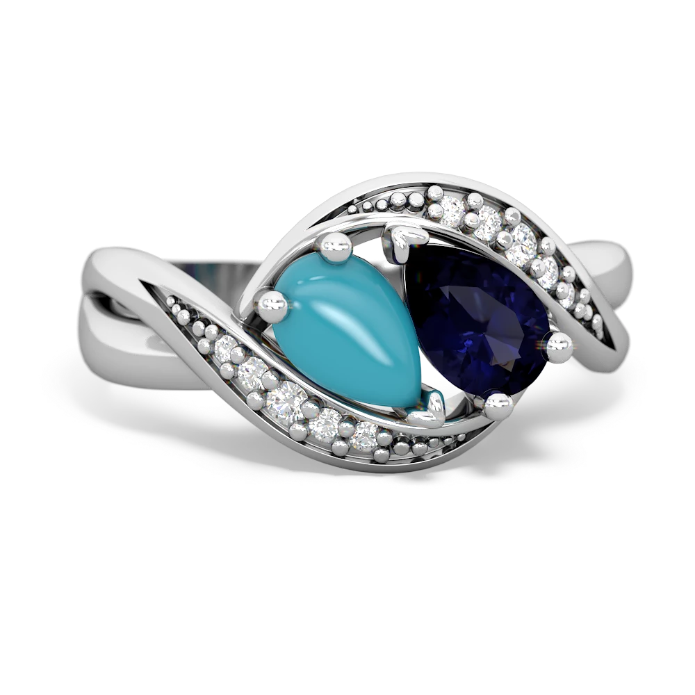 Turquoise Summer Winds 14K White Gold ring R5342