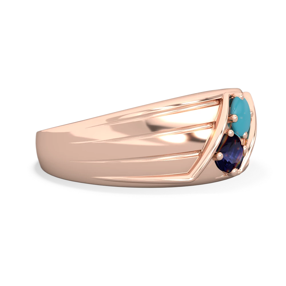 Turquoise Men's Streamline 14K Rose Gold ring R0460