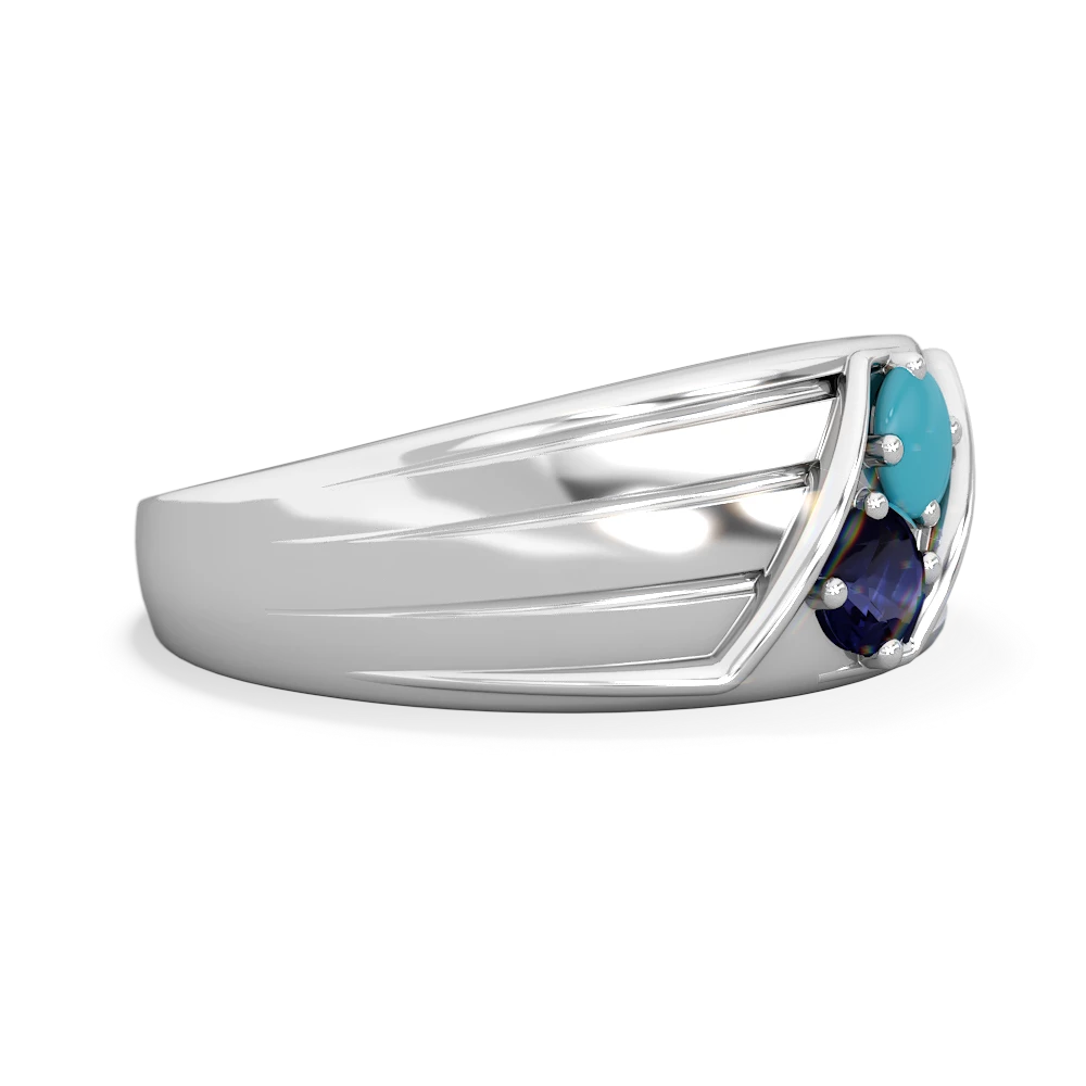 Turquoise Men's Streamline 14K White Gold ring R0460