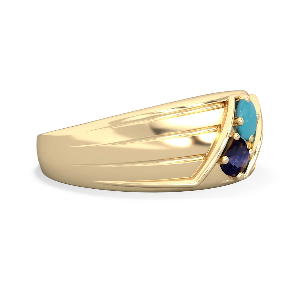 Turquoise Men's Streamline 14K Yellow Gold ring R0460