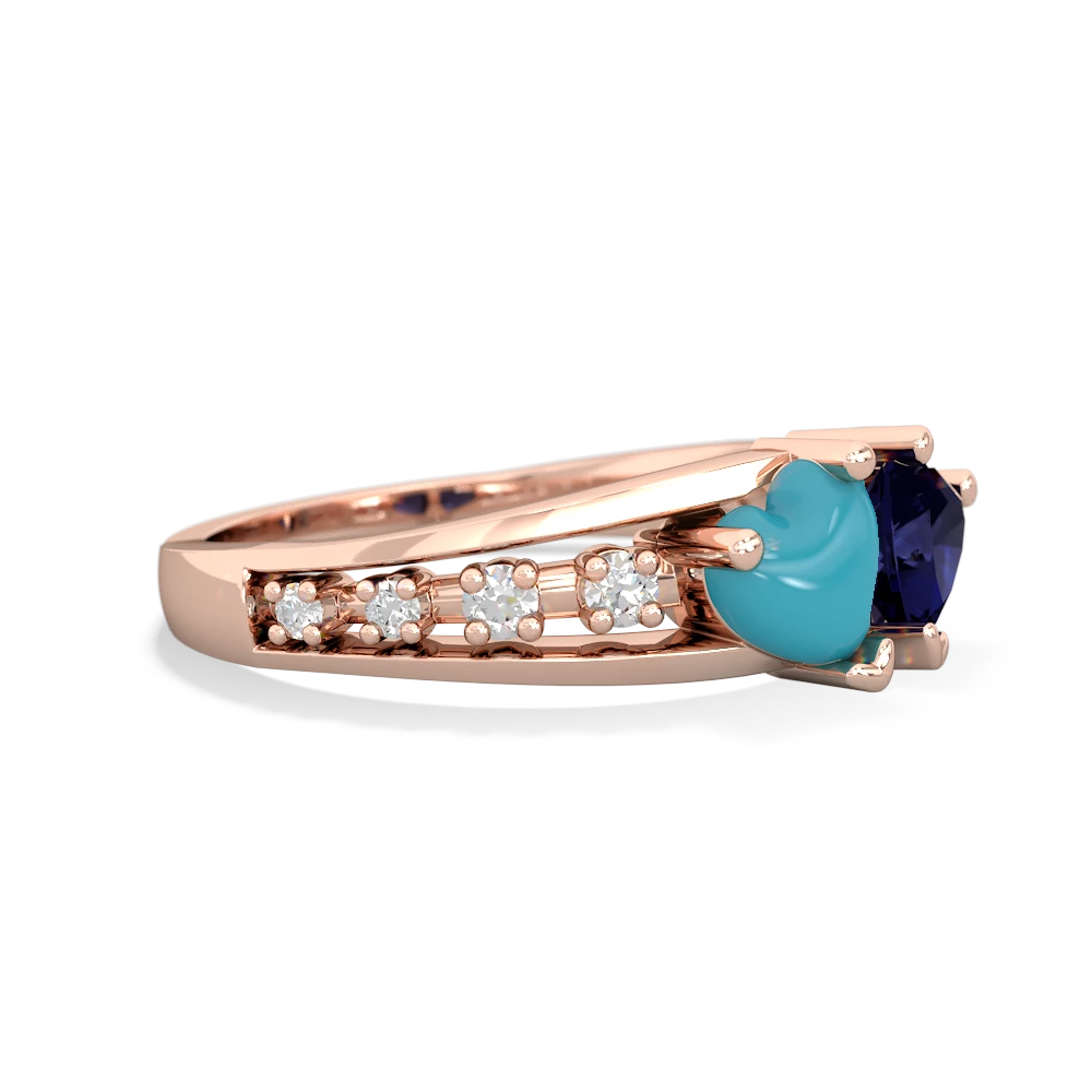 Turquoise Heart To Heart 14K Rose Gold ring R3342