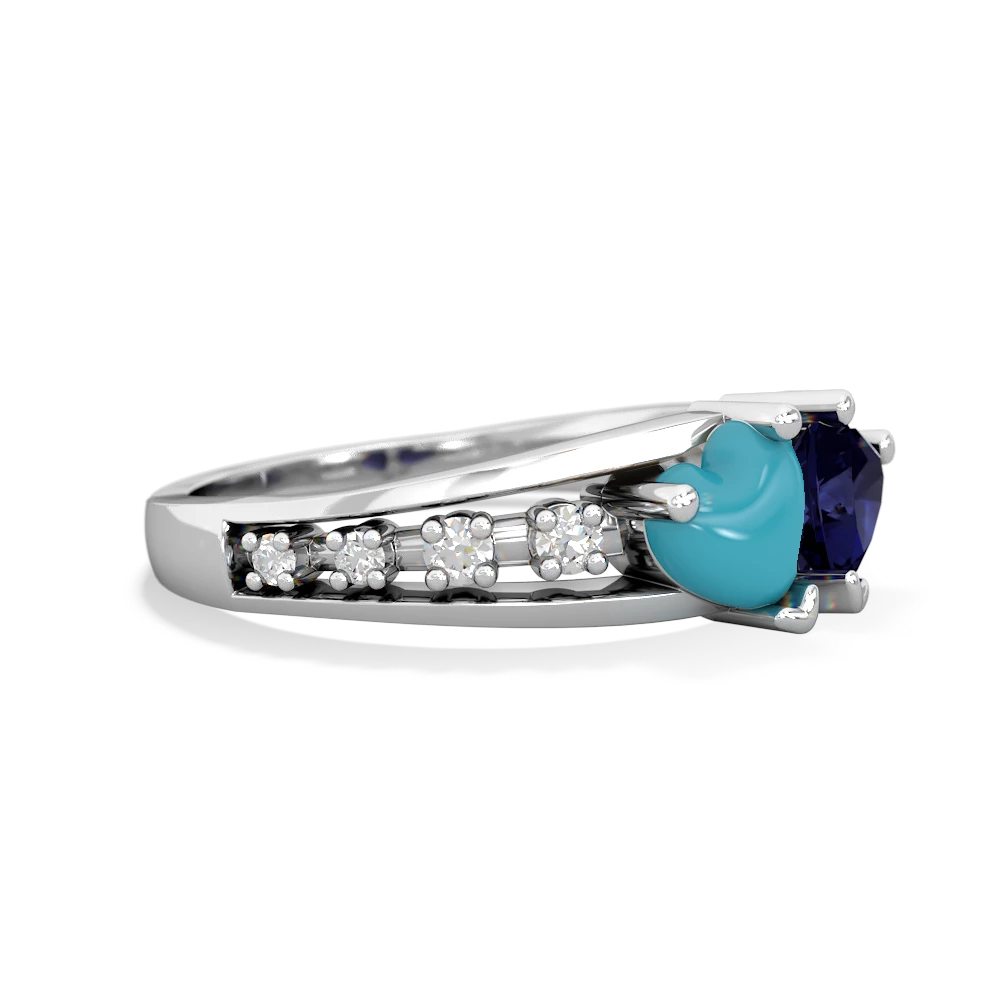 Turquoise Heart To Heart 14K White Gold ring R3342