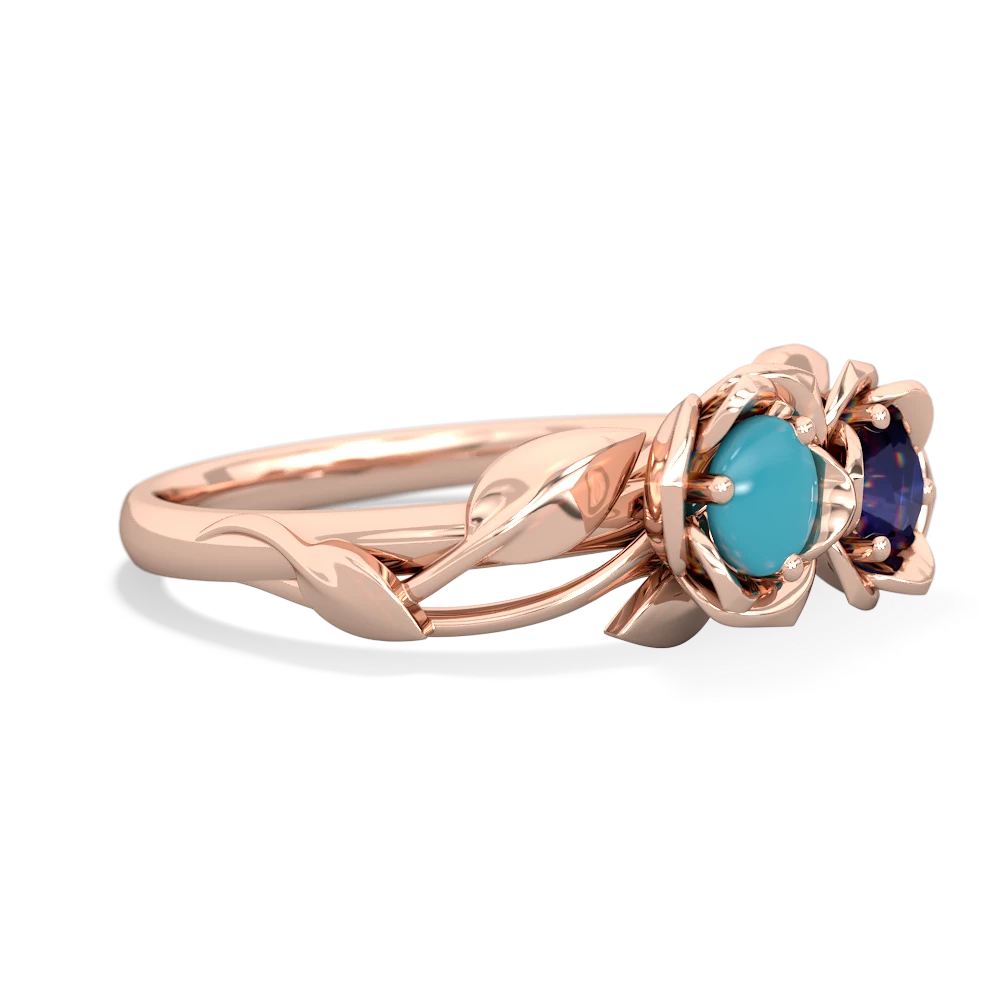 Turquoise Rose Garden 14K Rose Gold ring R5510