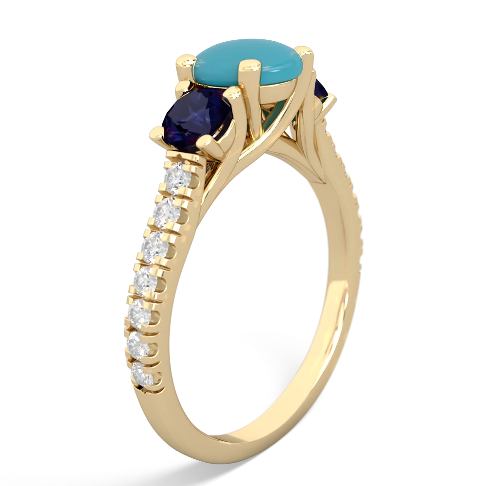 Ruby,Turquoise Sapphire Pave Trellis ring - 14K White Gold |JewelsForMe