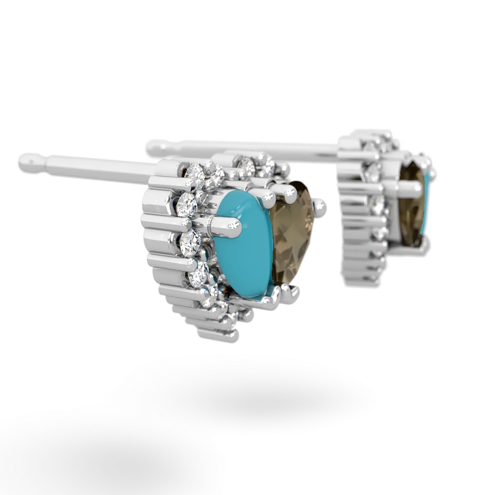 Turquoise Halo 14K White Gold earrings E7008