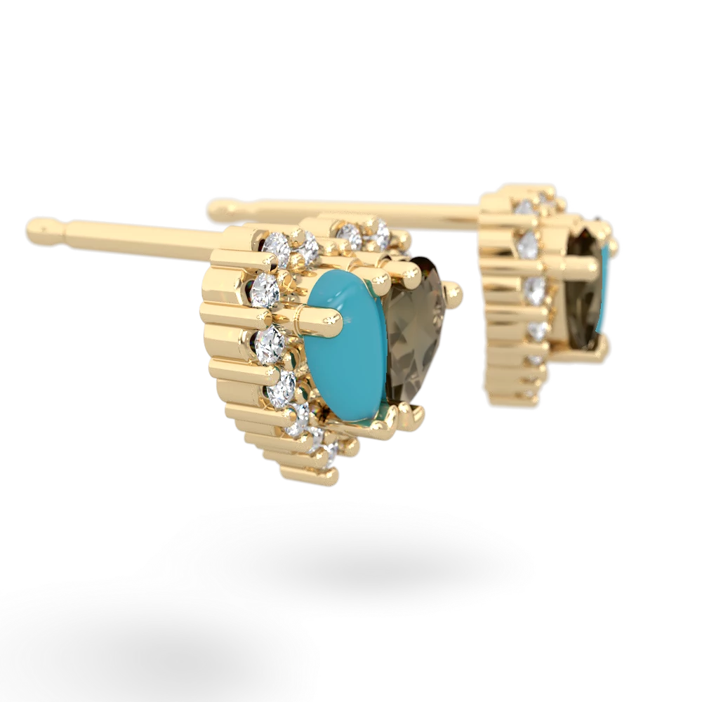 Turquoise Halo 14K Yellow Gold earrings E7008