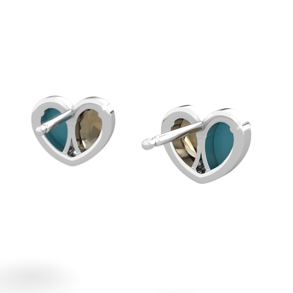 Turquoise 'Our Heart' 14K White Gold earrings E5072