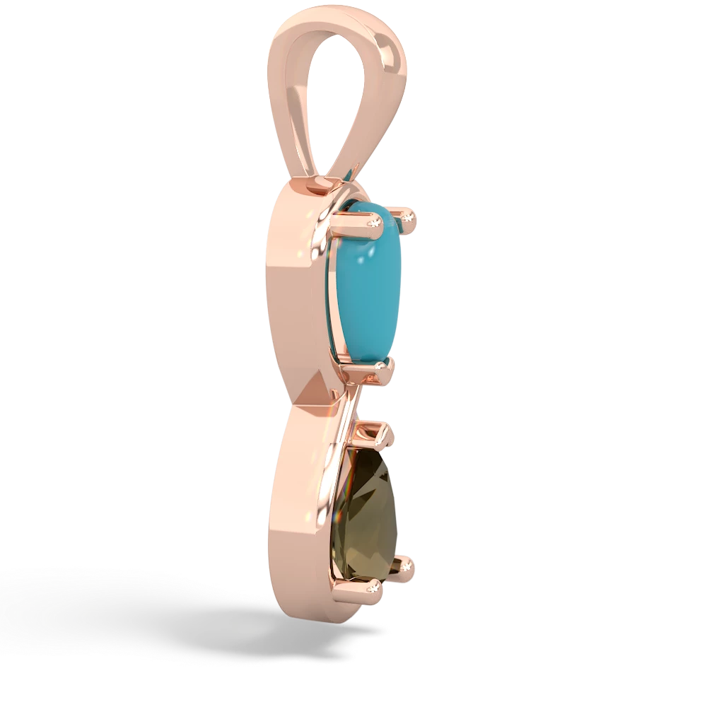 Turquoise Infinity 14K Rose Gold pendant P5050