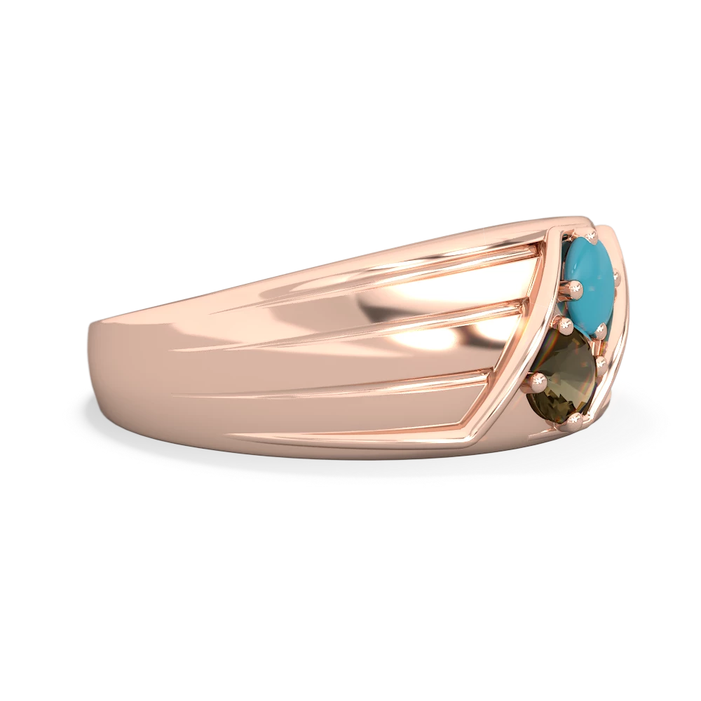 Turquoise Men's Streamline 14K Rose Gold ring R0460