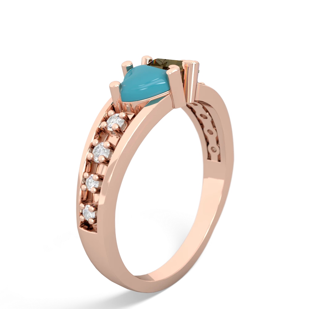 Turquoise Heart To Heart 14K Rose Gold ring R3342