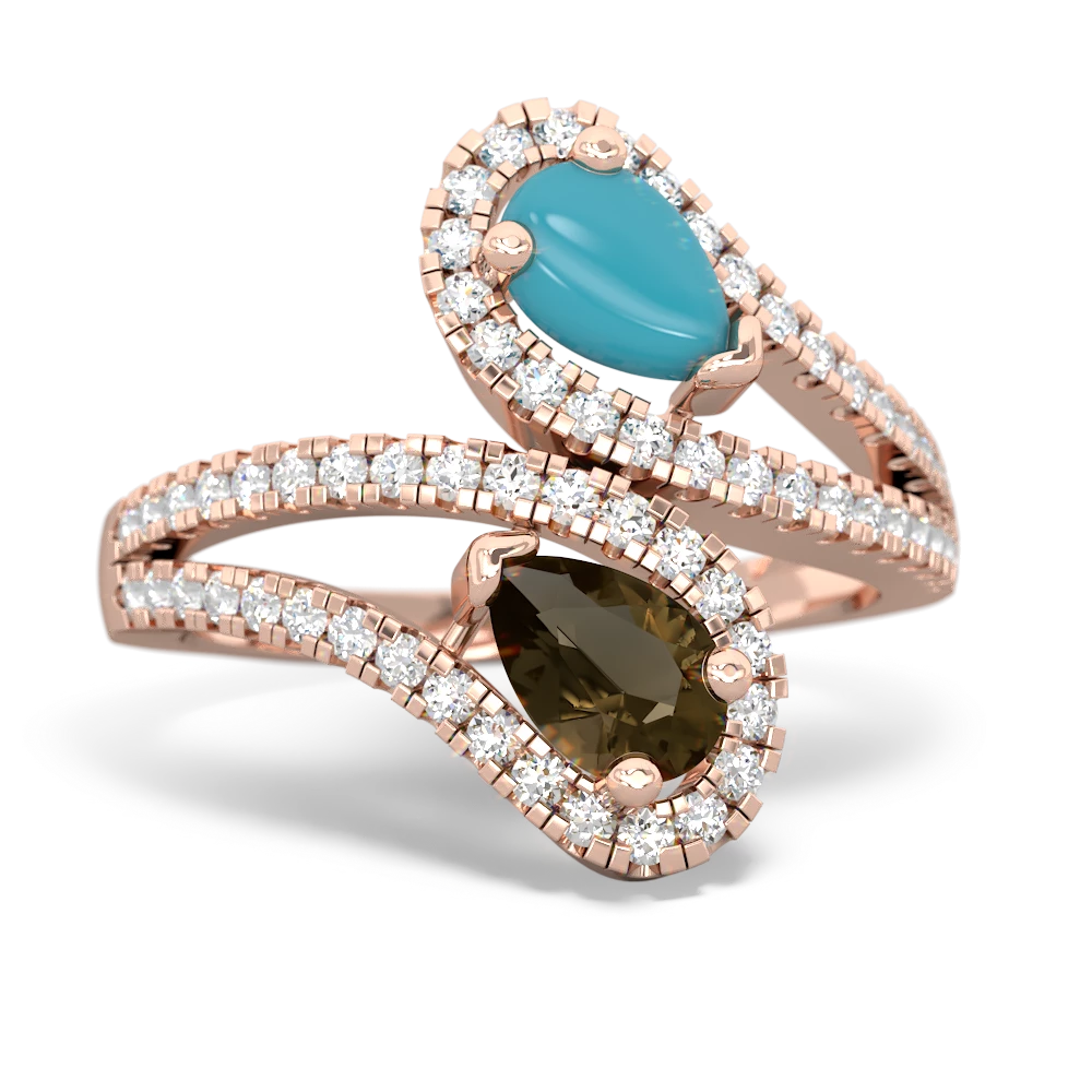 Turquoise Diamond Dazzler 14K Rose Gold ring R3000