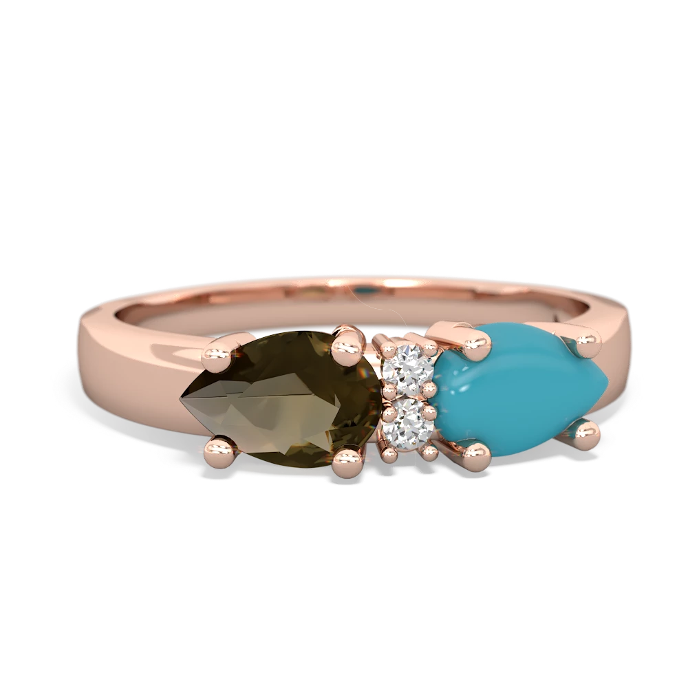 Turquoise Pear Bowtie 14K Rose Gold ring R0865