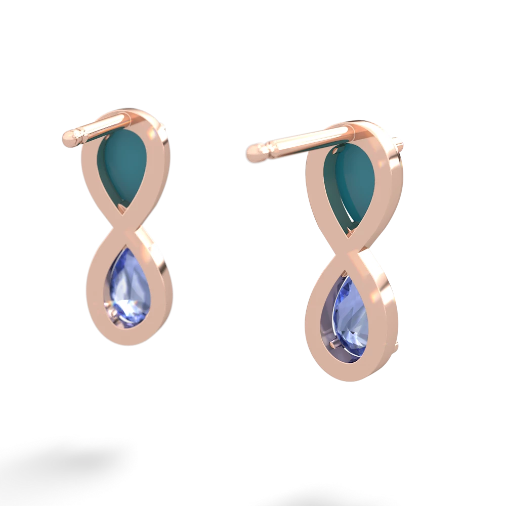 Turquoise Infinity 14K Rose Gold earrings E5050