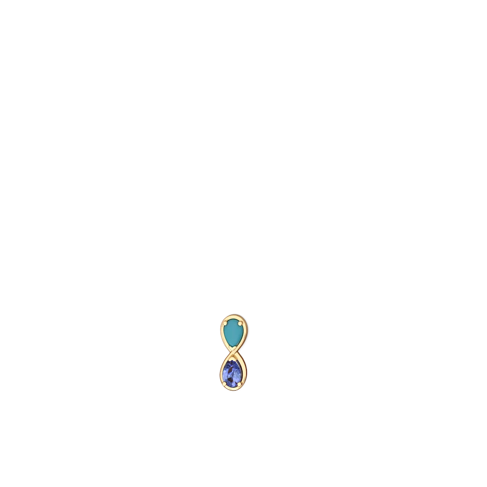 Turquoise Infinity 14K Yellow Gold earrings E5050