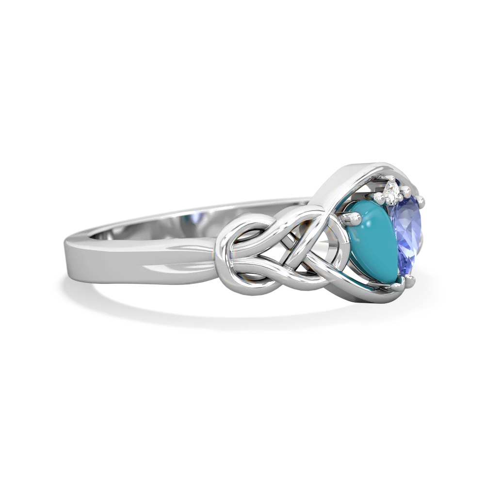 Turquoise Celtic Love Knot 14K White Gold ring R5420