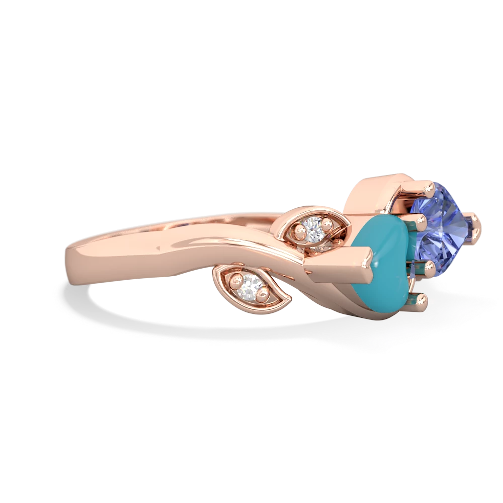 Turquoise Floral Elegance 14K Rose Gold ring R5790