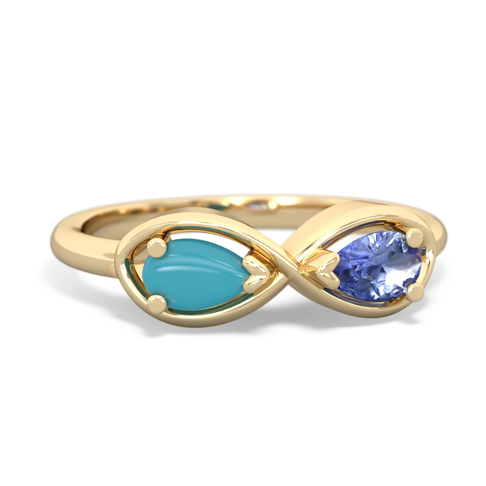 Turquoise Infinity 14K Yellow Gold ring R5050