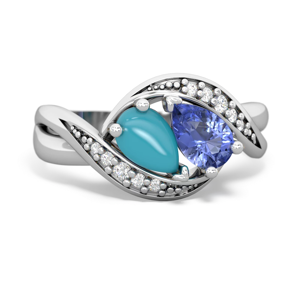 Turquoise Summer Winds 14K White Gold ring R5342