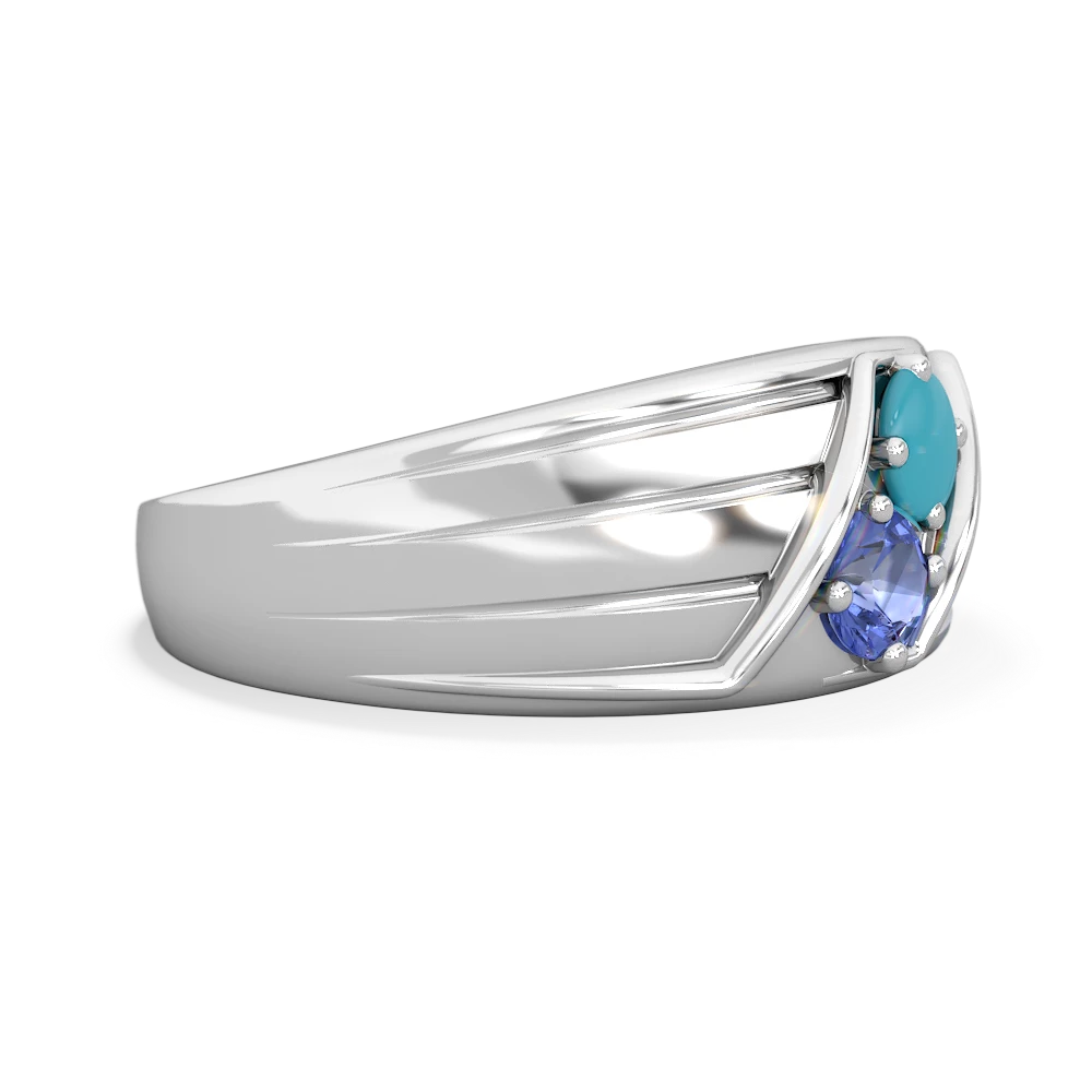 Turquoise Men's Streamline 14K White Gold ring R0460