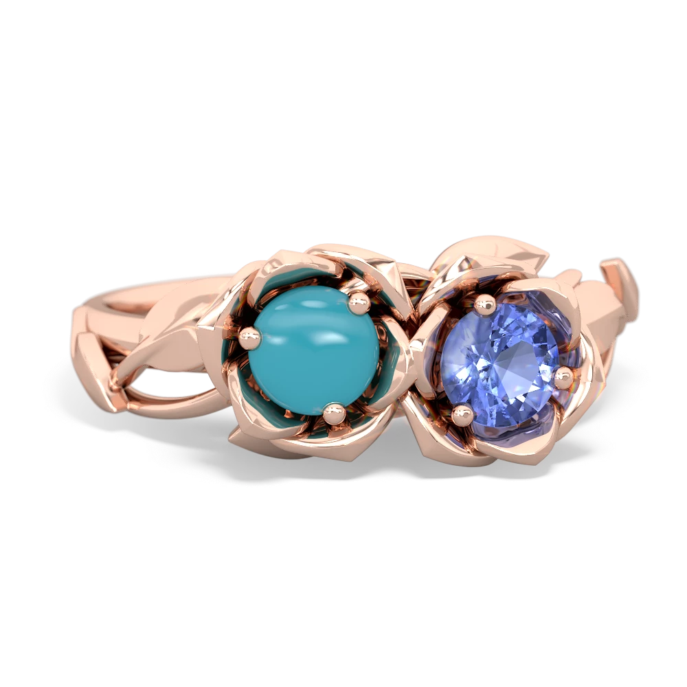 Turquoise Rose Garden 14K Rose Gold ring R5510