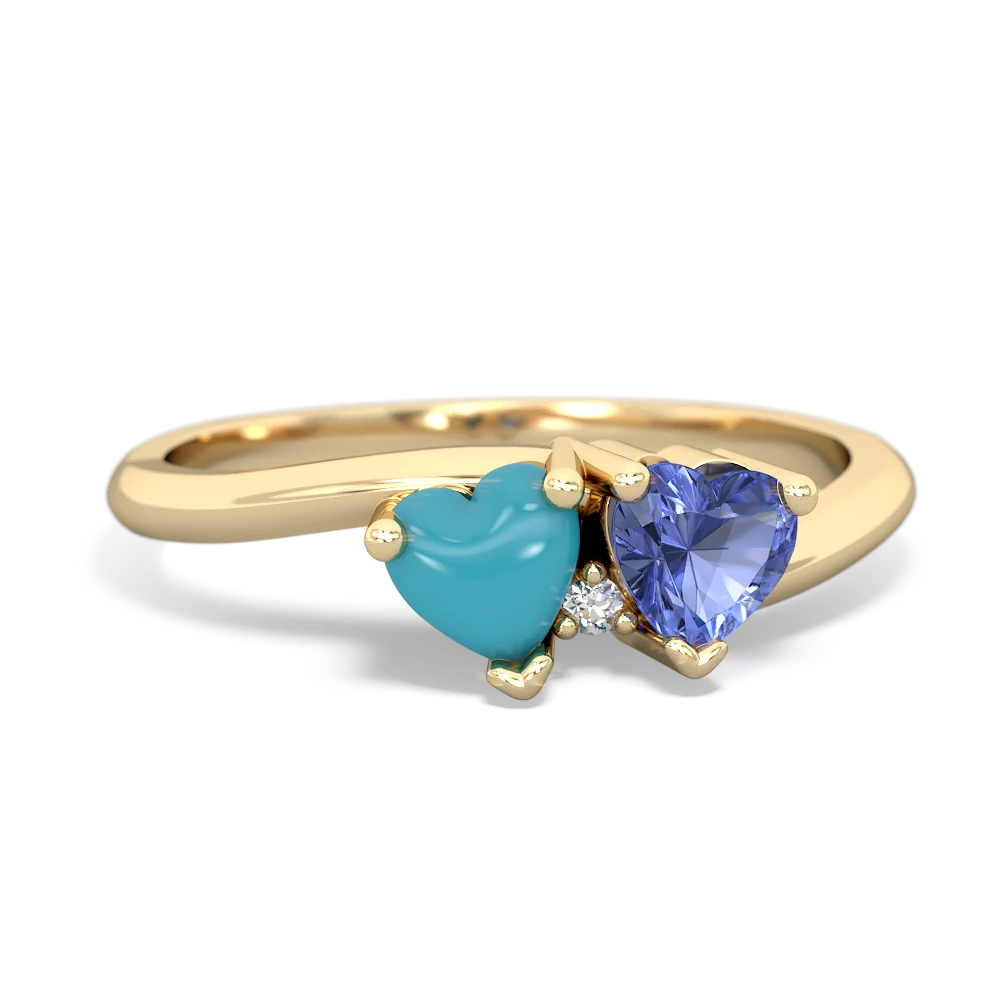 Turquoise Sweethearts 14K Yellow Gold ring R5260