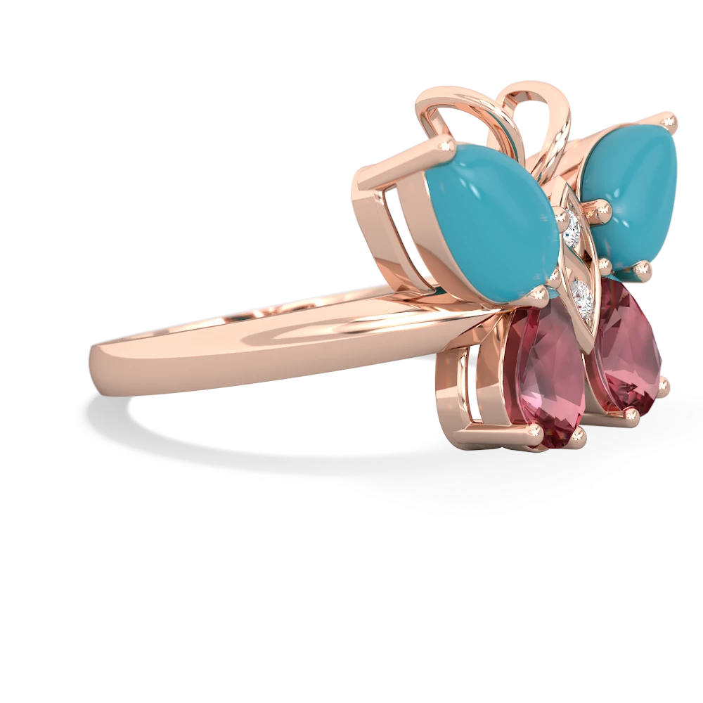 Turquoise Butterfly 14K Rose Gold ring R2215