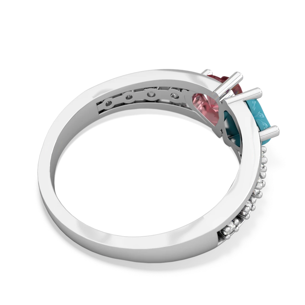 Turquoise Heart To Heart 14K White Gold ring R3342