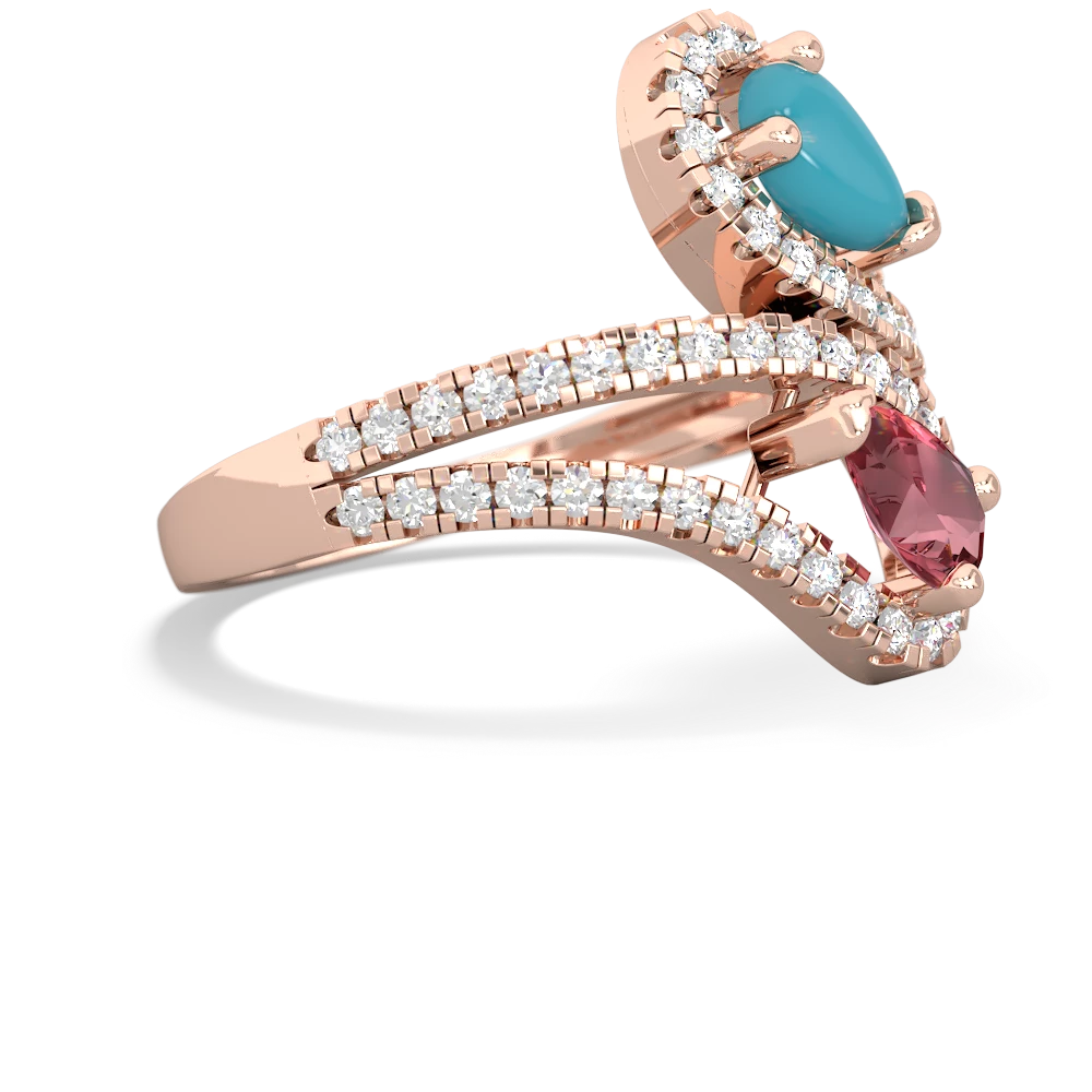 Turquoise Diamond Dazzler 14K Rose Gold ring R3000