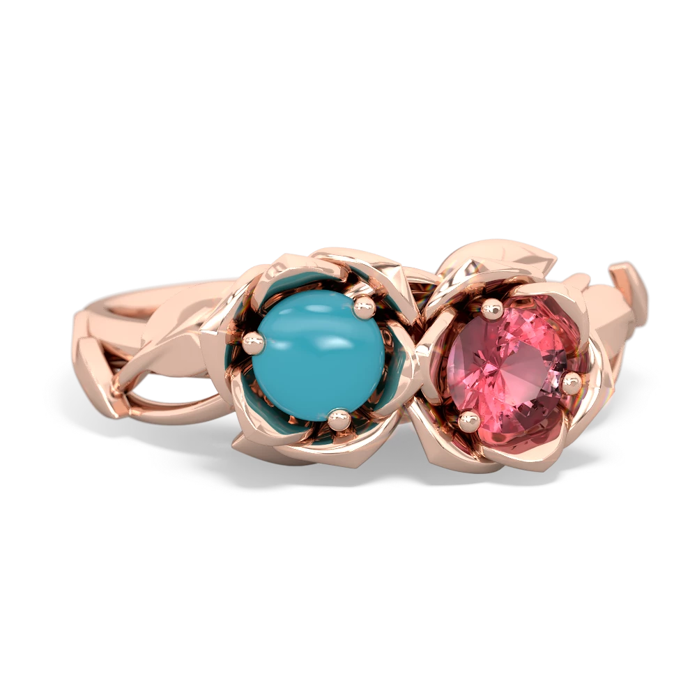 Turquoise Rose Garden 14K Rose Gold ring R5510