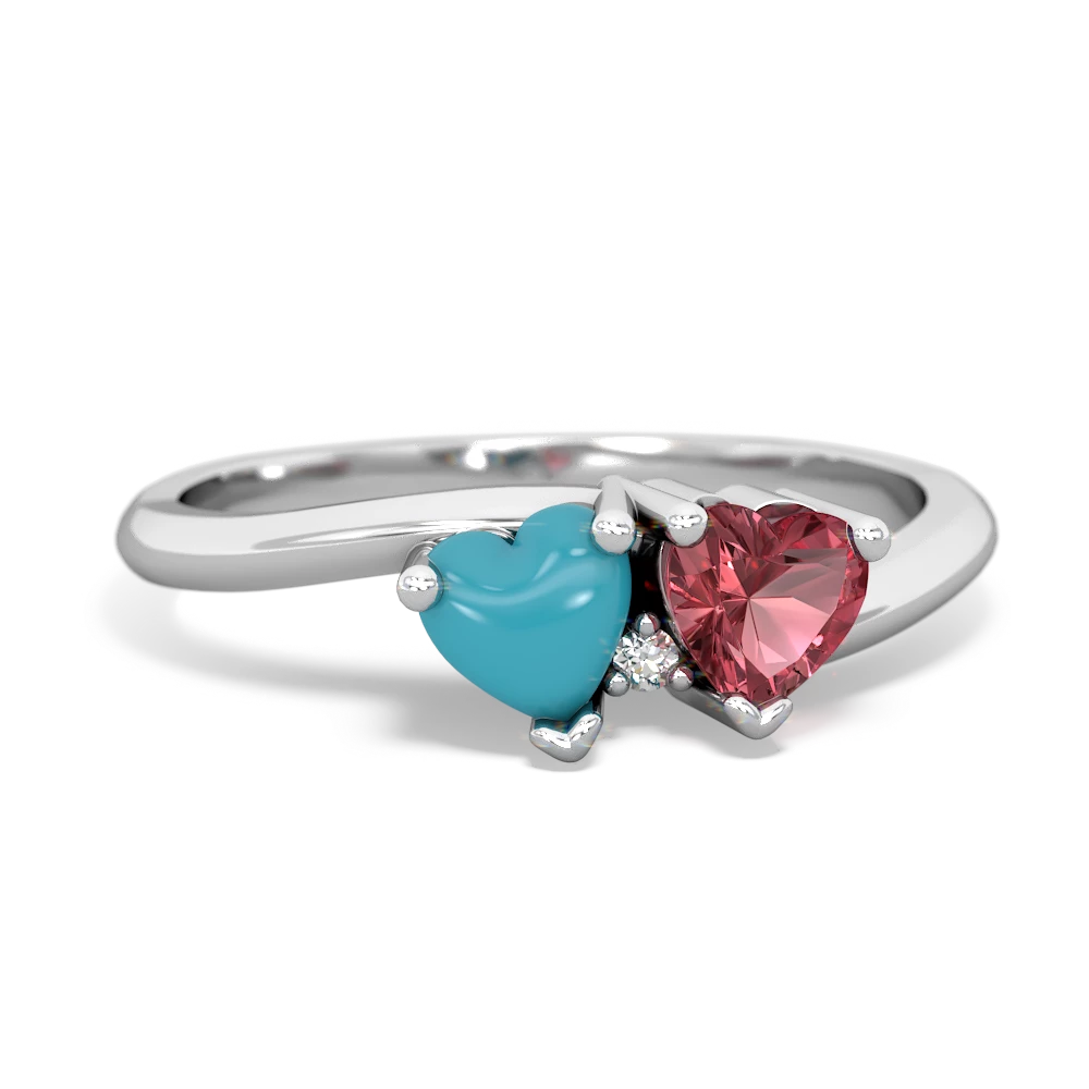 Turquoise Sweethearts 14K White Gold ring R5260