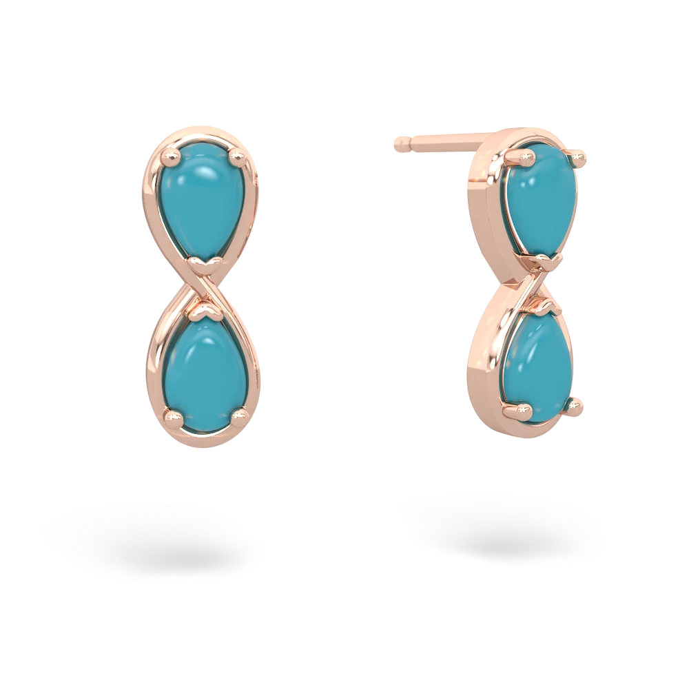 Turquoise Infinity 14K Rose Gold earrings E5050