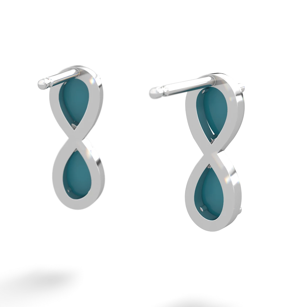 Turquoise Infinity 14K White Gold earrings E5050