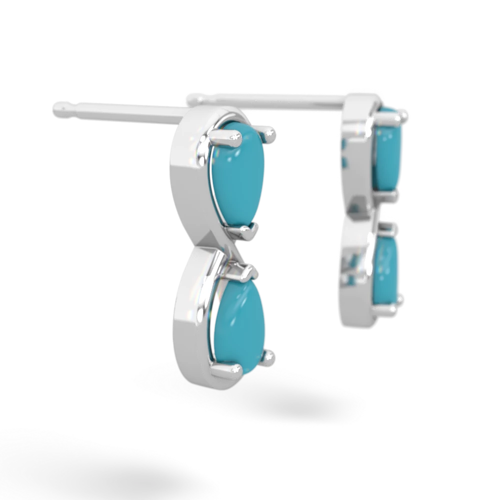 Turquoise Infinity 14K White Gold earrings E5050