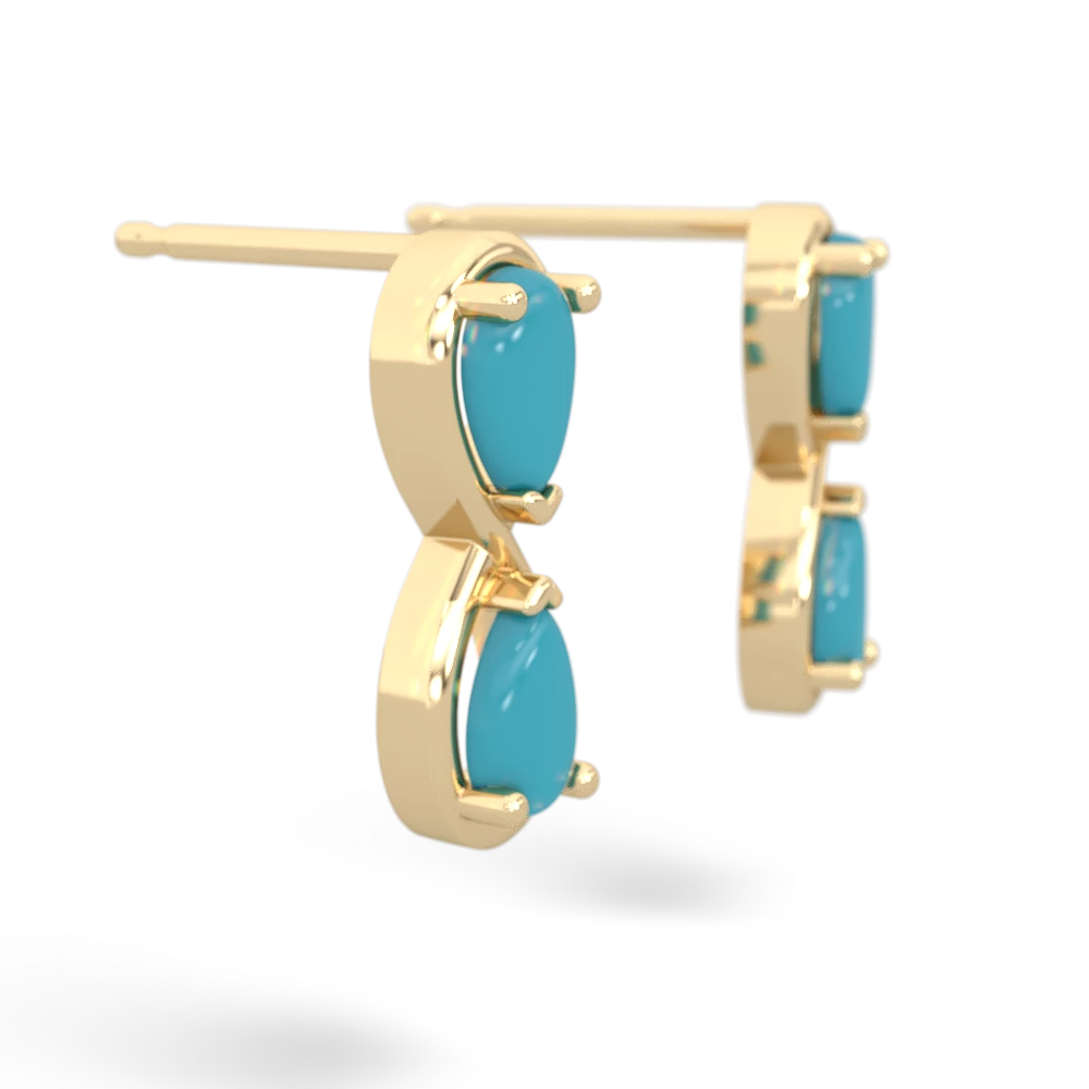 Turquoise Infinity 14K Yellow Gold earrings E5050