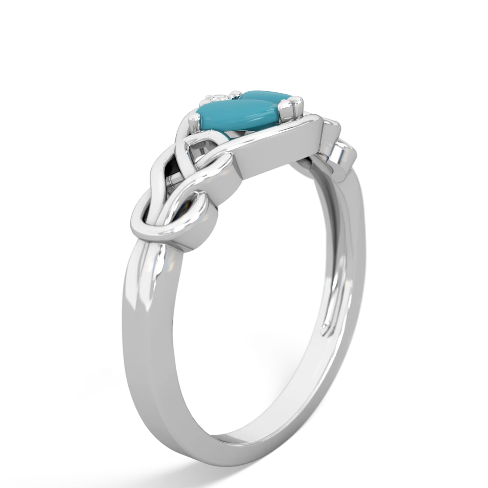 Turquoise Celtic Love Knot 14K White Gold ring R5420