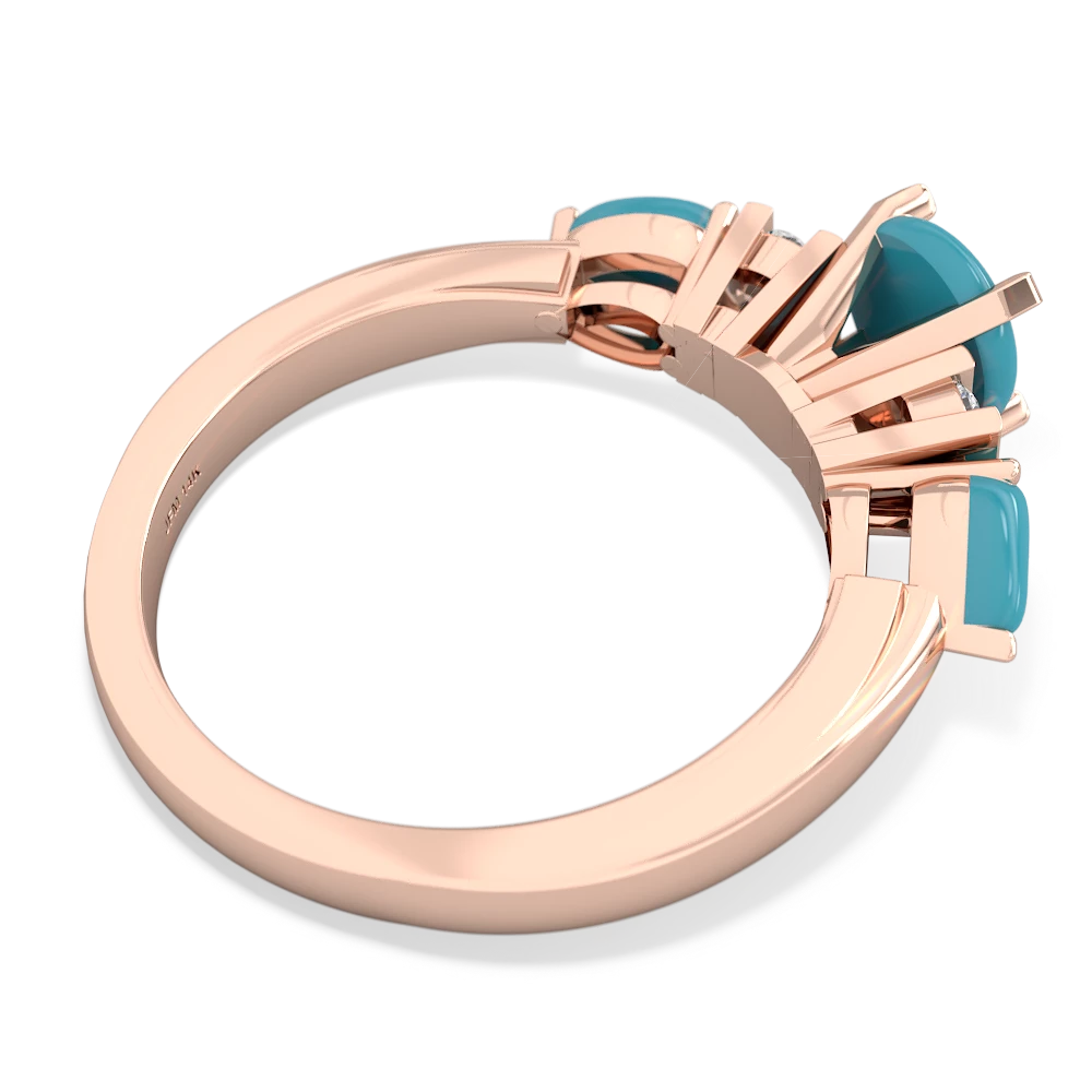 Aquamarine 6Mm Round Eternal Embrace Engagement 14K Rose Gold ring R2005