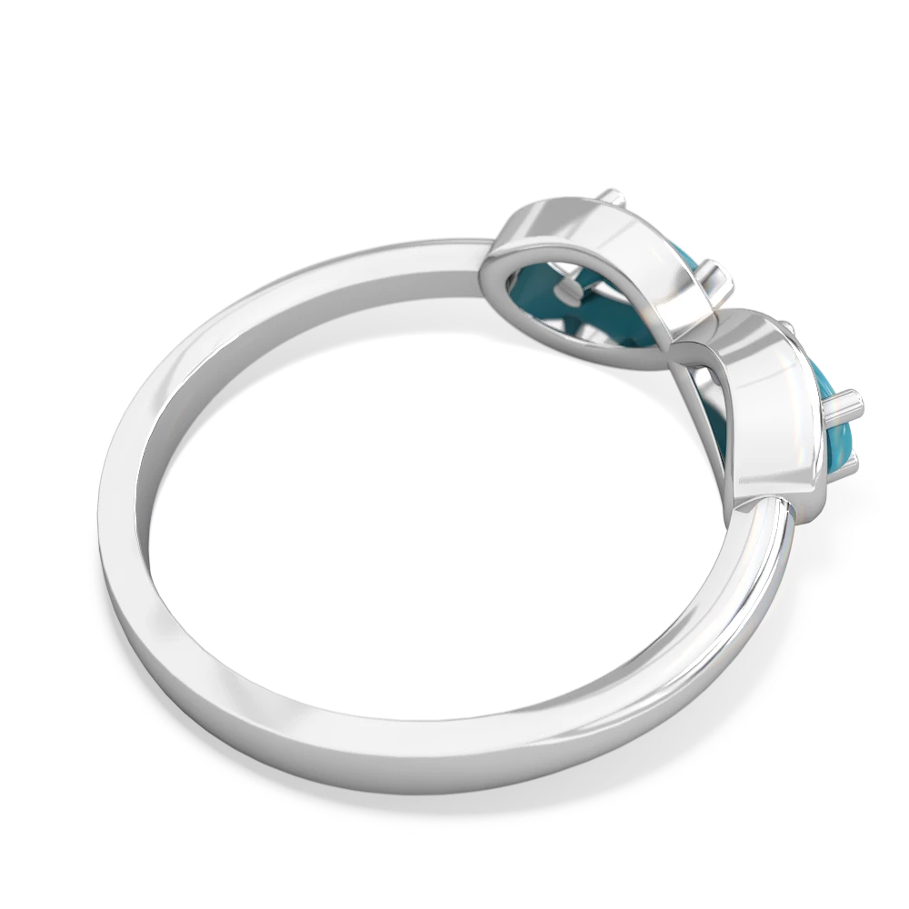 Turquoise Infinity 14K White Gold ring R5050