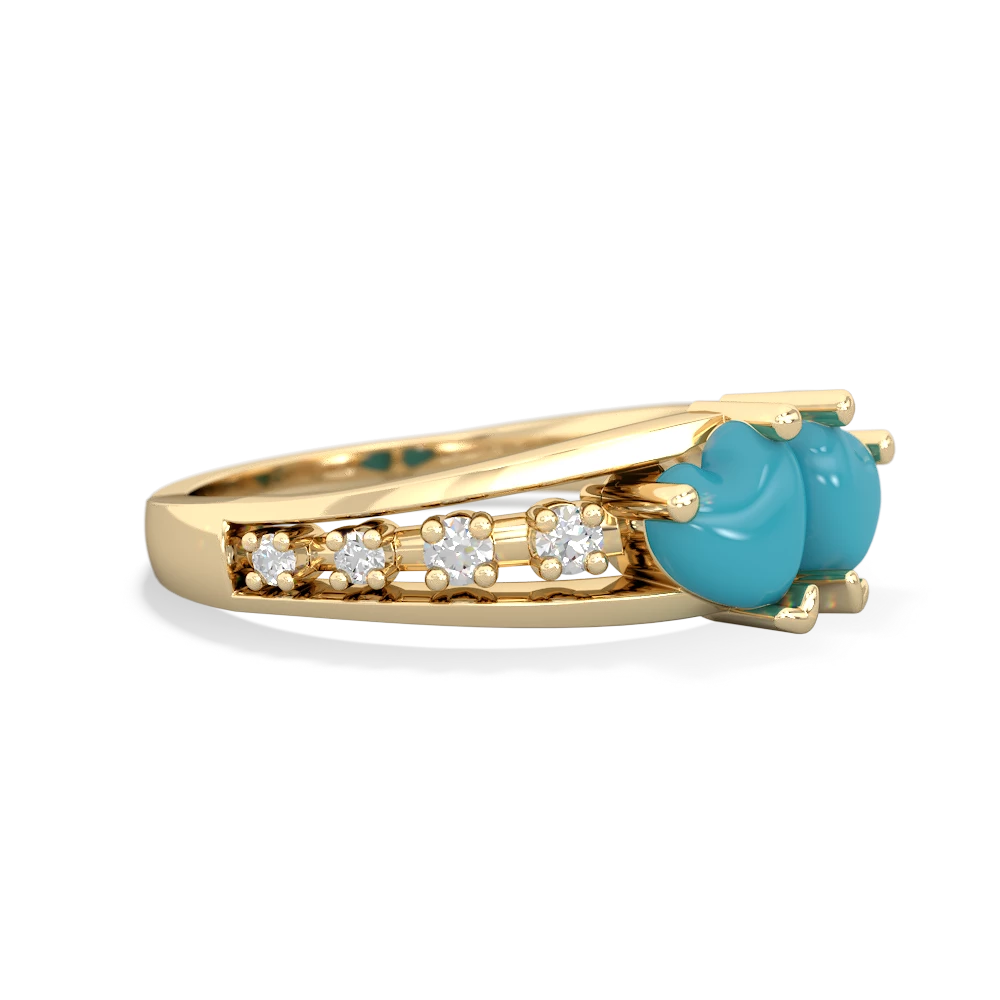 Turquoise Heart To Heart 14K Yellow Gold ring R3342