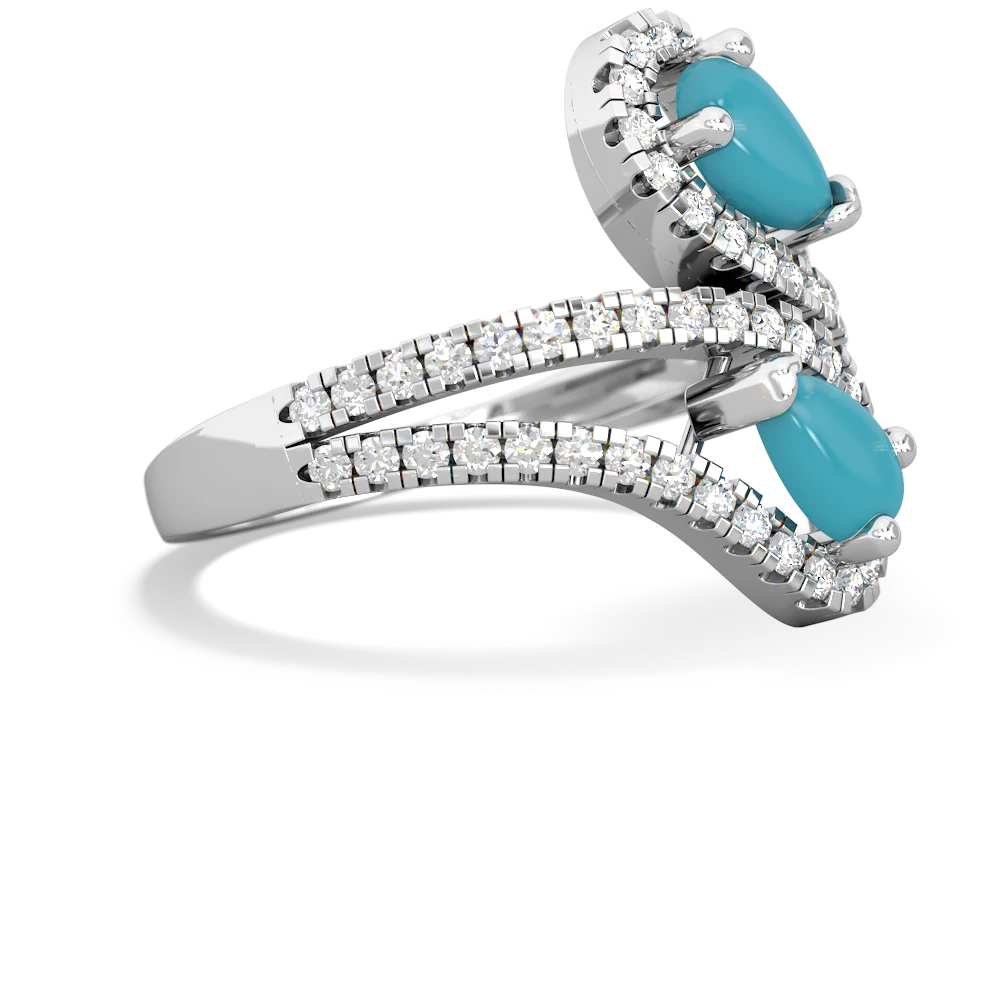 Turquoise Diamond Dazzler 14K White Gold ring R3000