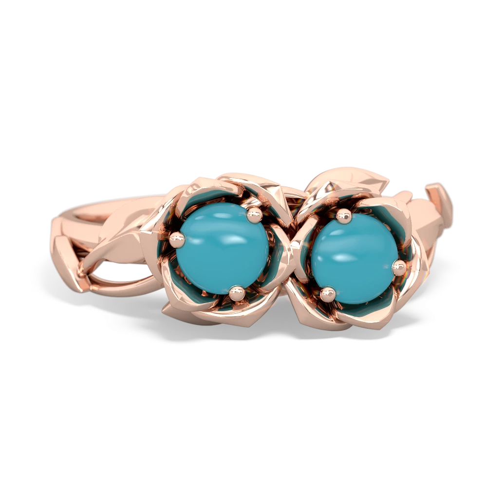 Turquoise Rose Garden 14K Rose Gold ring R5510