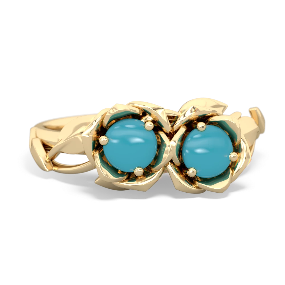 Turquoise Rose Garden 14K Yellow Gold ring R5510