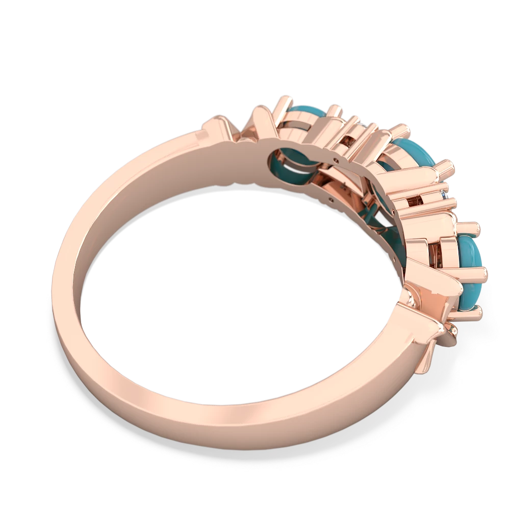 Lab Sapphire Hugs And Kisses 14K Rose Gold ring R5016