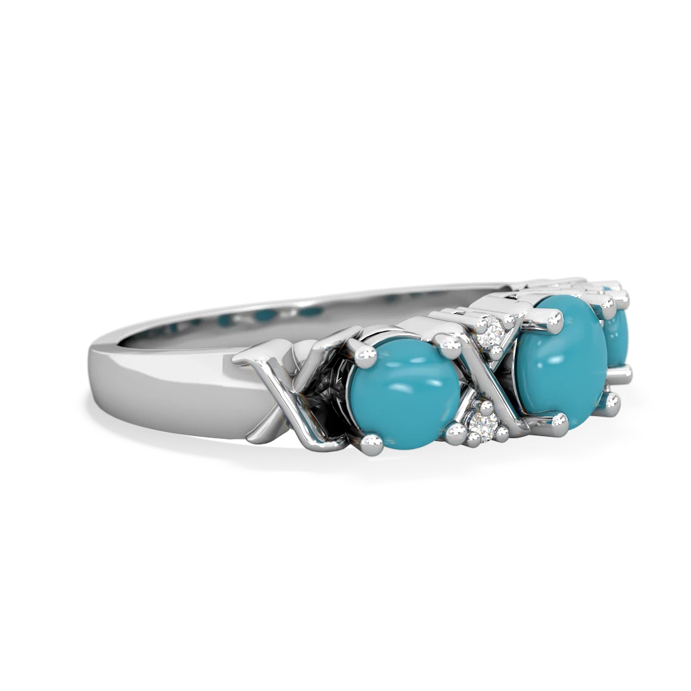 Blue Topaz Hugs And Kisses 14K White Gold ring R5016