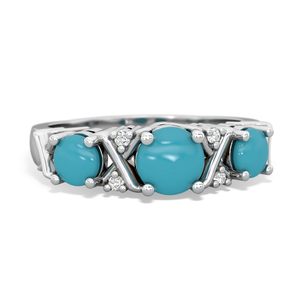 Blue Topaz Hugs And Kisses 14K White Gold ring R5016